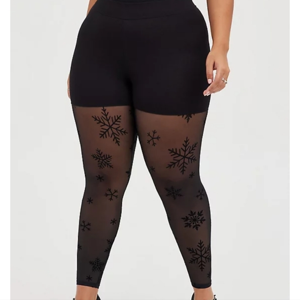 🆕️❄️SNOWFLAKE FULL LENGTH PREMIUM FLOCKED LEGGINGS❄️